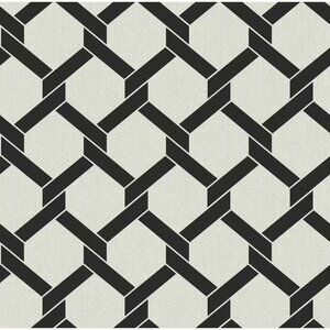 NEW Sealed A Street Payton Black Hexagon Trellis Wallpaper SKU: 2971-86309